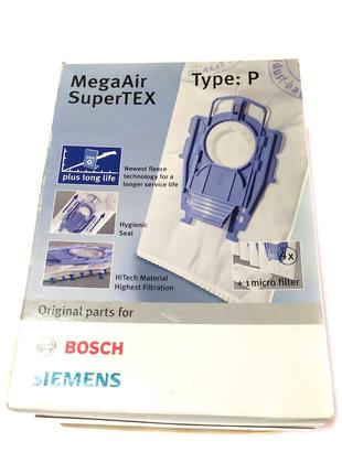 Набор мешков тип P для пылесоса Bosch 00468264 + фильтр оригинал