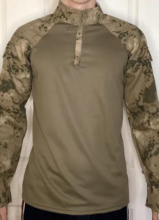 Тактична комуфляжна футболка сорочка з довгим рукавом на молнії