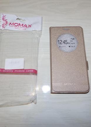 Чехол-книжка momax meizu m3e gold