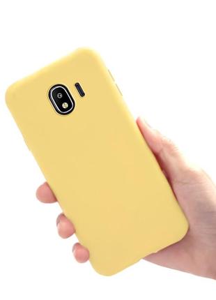 Чехол silicone cover samsung galaxy j4  2018 жёлтый