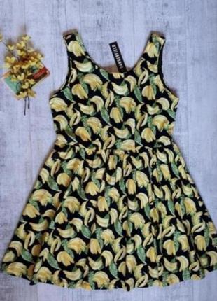 Платье принт бананы