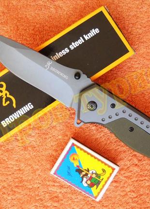 Складной тактический нож Browning DA166 Хаки стеклобой стропорез
