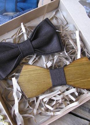 Набор из 2 галстуков-бабочек в подарочной коробке