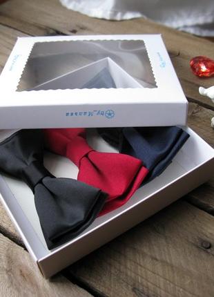 Набор 3 галстуков-бабочек в подарочной коробке. ручная работа.