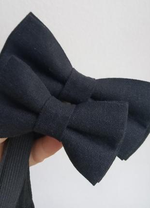Фемеллик: галстук-бабочка для папы и сына черный / family look