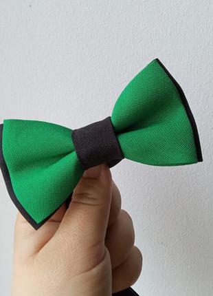 Краватка-метелик зелений з чорним
