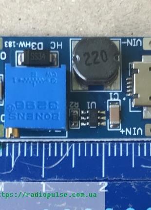 DC-DC перетворювач підвищувальний MT3608 micro USB (Uвх=2-24V/...