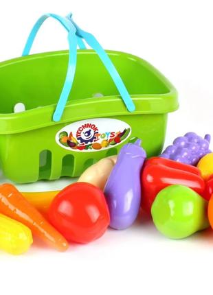 Детский игровой набор продуктов Игрушечная корзина супермаркет...