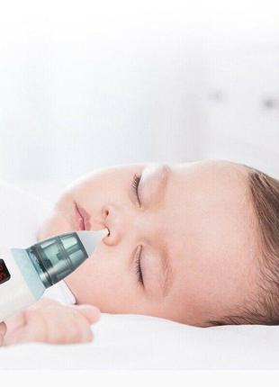 Аспиратор детский аккумуляторный 2-в-1 baby nose с led-дисплее...