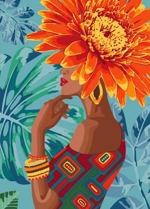 Картины по номера Девушка - тропический цветок1 40х50 (BRUSHME)