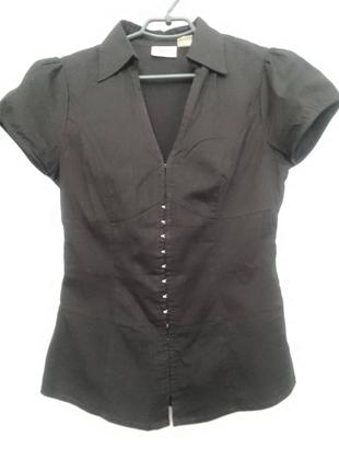 Блузка сорочка рубашка чорна на кручках