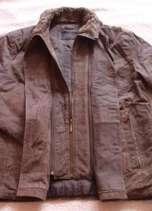 Утеплённая кожаная мужская куртка jc collection. лот 603