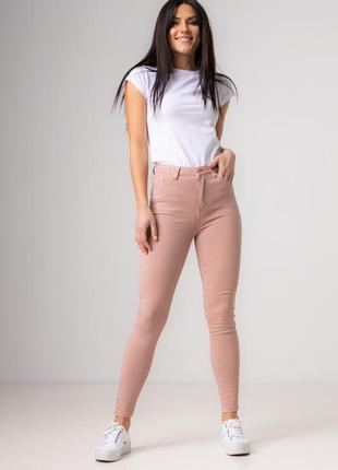 Стильні завужені пудрові джинси tu скінні/брюки жіночі рожеві ...
