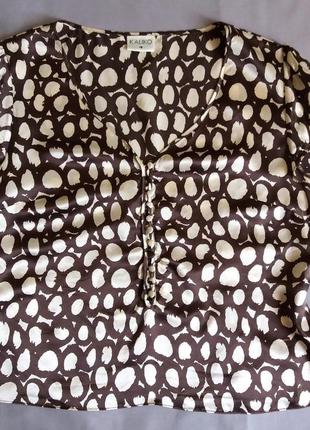 Супер шелк, базовая кофточка блуза в горох, размер euro42