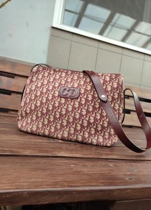 Винтажная сумка 70х годов christian dior burgundy monogram tro...