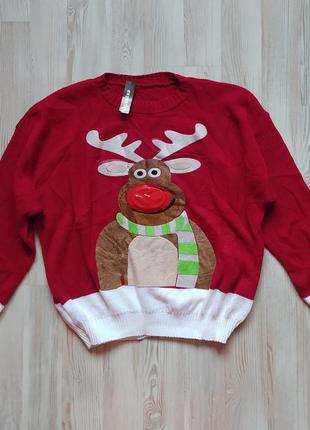 Новогодняя рождественская кофта свитшот свитер реглан (с биркой)