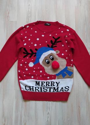 Новогодняя рождественская кофта свитшот свитер реглан  с xl