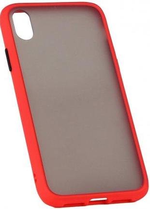 Чехол накладка Bumper Matte Case для Vivo Y30 Красный/Черный