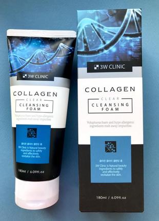 Пенка для умывания с коллагеном 3w clinic collagen clear clean...