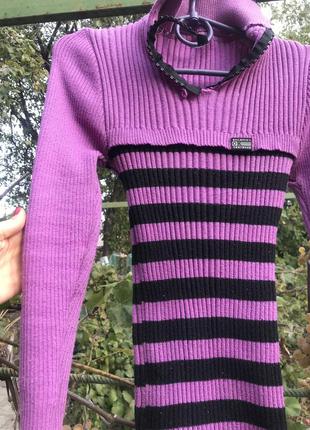 Фіолетовий светр в смужку s m