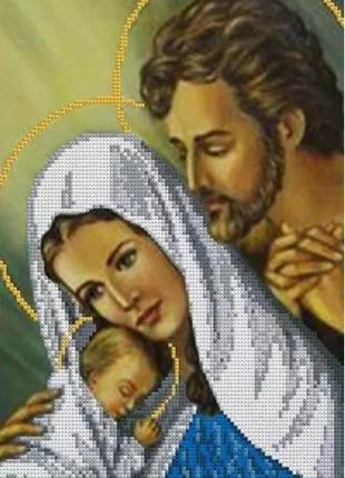 Алмазна вишивка Ікона Святе сімейство часткова викладка мозаїк...