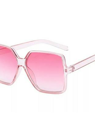 Женские солнцезащитные очки большие квадратные розовые