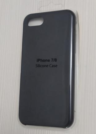 Силиконовый матовый чехол черный Silicone Case iPhone 7/8