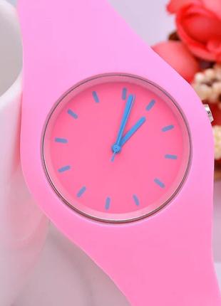 Часы наручные женские розовые силиконовые