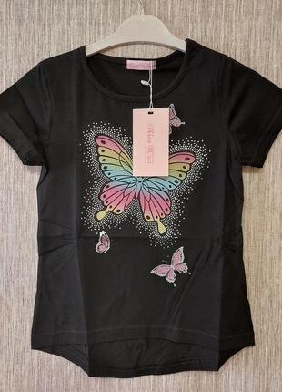 Стильна футболка для дівчаток з метеликами
