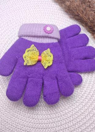 Двойные перчатки 0,9-3 годика на девочку рукавички