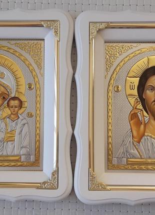 Иконы Венчальная пара Пресвятая Богородица и Спаситель 21х24см