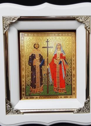 Икона Св. Константина и Елены в белом фигурном киоте , размер ...