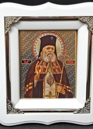 Икона Св.Лука Крымский в белом фигурном киоте , размер киота 1...