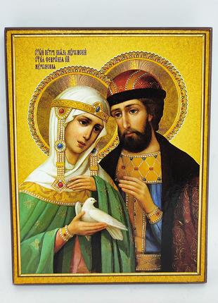 Петр и Феврония (покровители семьи и брака) икона на дереве 16...