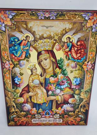 Ікона Божої Матері Нев'янучий цвіт для дому 16*12 см