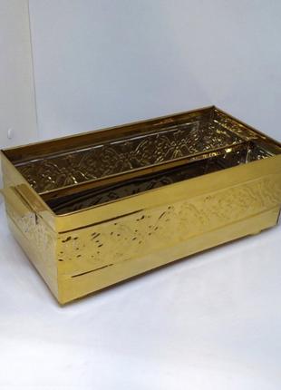 Ящик для огарков 30 на 15 см (булат с чеканкой)