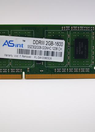 Оперативная память для ноутбука SODIMM ASint DDR3 2Gb 1600MHz ...