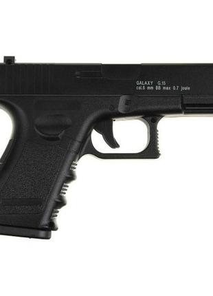G15+Страйкбольный пистолет Galaxy Glock 17 металл с кабурой че...