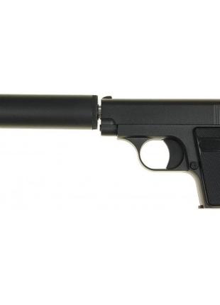 G1A Страйкбольный пистолет COLT25 с глушителем металл черный