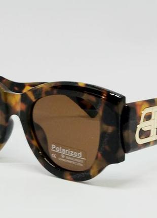 Balenciaga очки женские солнцезащитные коричневые тигровые пол...