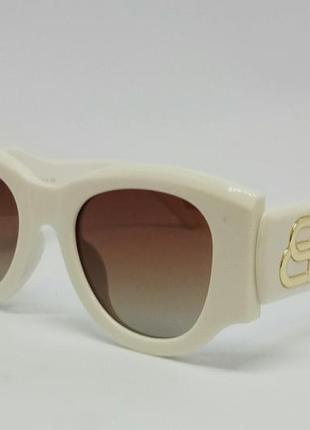 Balenciaga очки женские солнцезащитные бело молочные