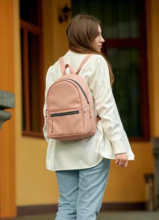 Стильний рожевий вмісткий жіночий рюкзак для школи