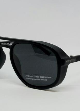 Porsche design стильные мужские солнцезащитные очки черные мат...