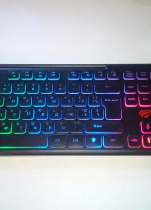Клавиатура с цветной подсветкой мультимедийная HAVIT HV-KB275L...