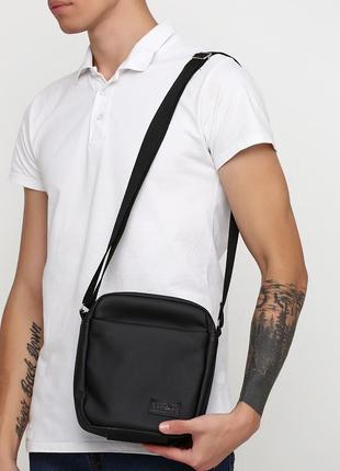 Мужская сумка через плечо мессенджер sambag makros черная