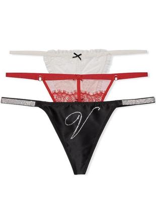 Dream angels 3-pack logo v-string panties трусики виктория сик...