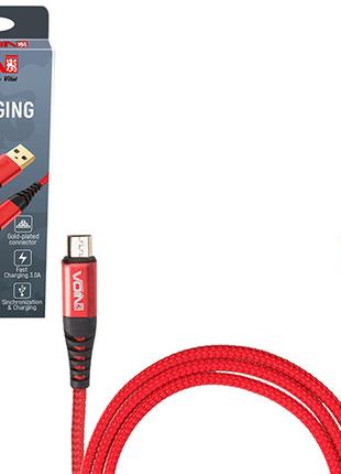 Кабель VOIN CC-4201M RD USB - Micro USB 3А, 1m, red (быстрая з...