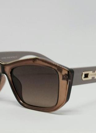 Chanel стильные женские солнцезащитные очки коричневый градиент