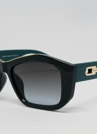 Chanel красиві брендові жіночі сонцезахисні окуляри чорні з бі...
