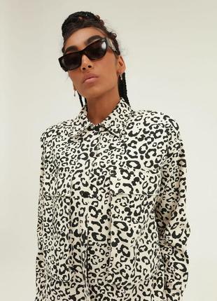 Рубашка с леопардовым принтом quzu 21y11304-001